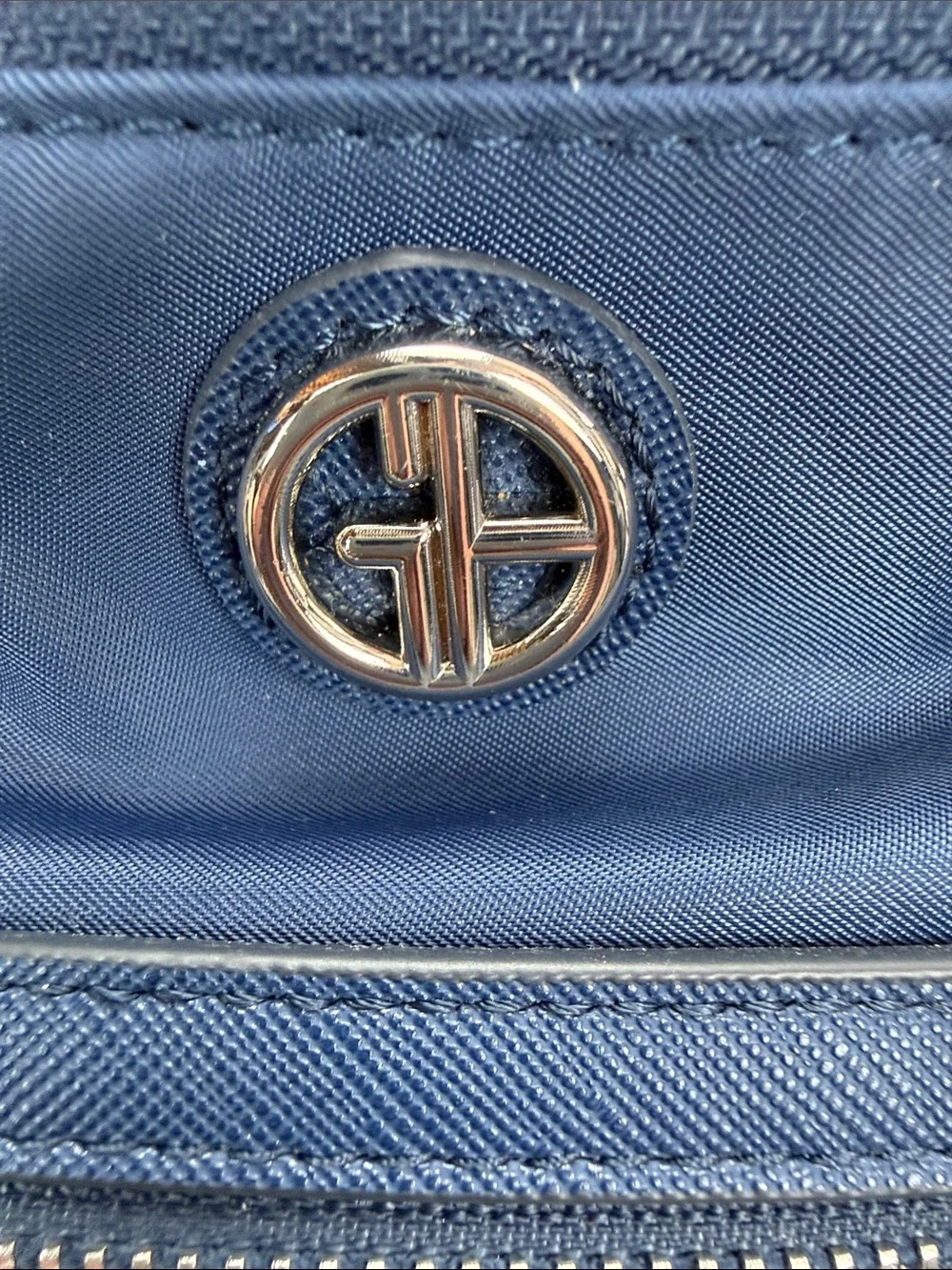 Giani Bernini Navy Nylon Compact Backpack with Front Zip Pocket